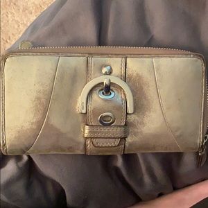 Coach zippered Soho metallic wallet